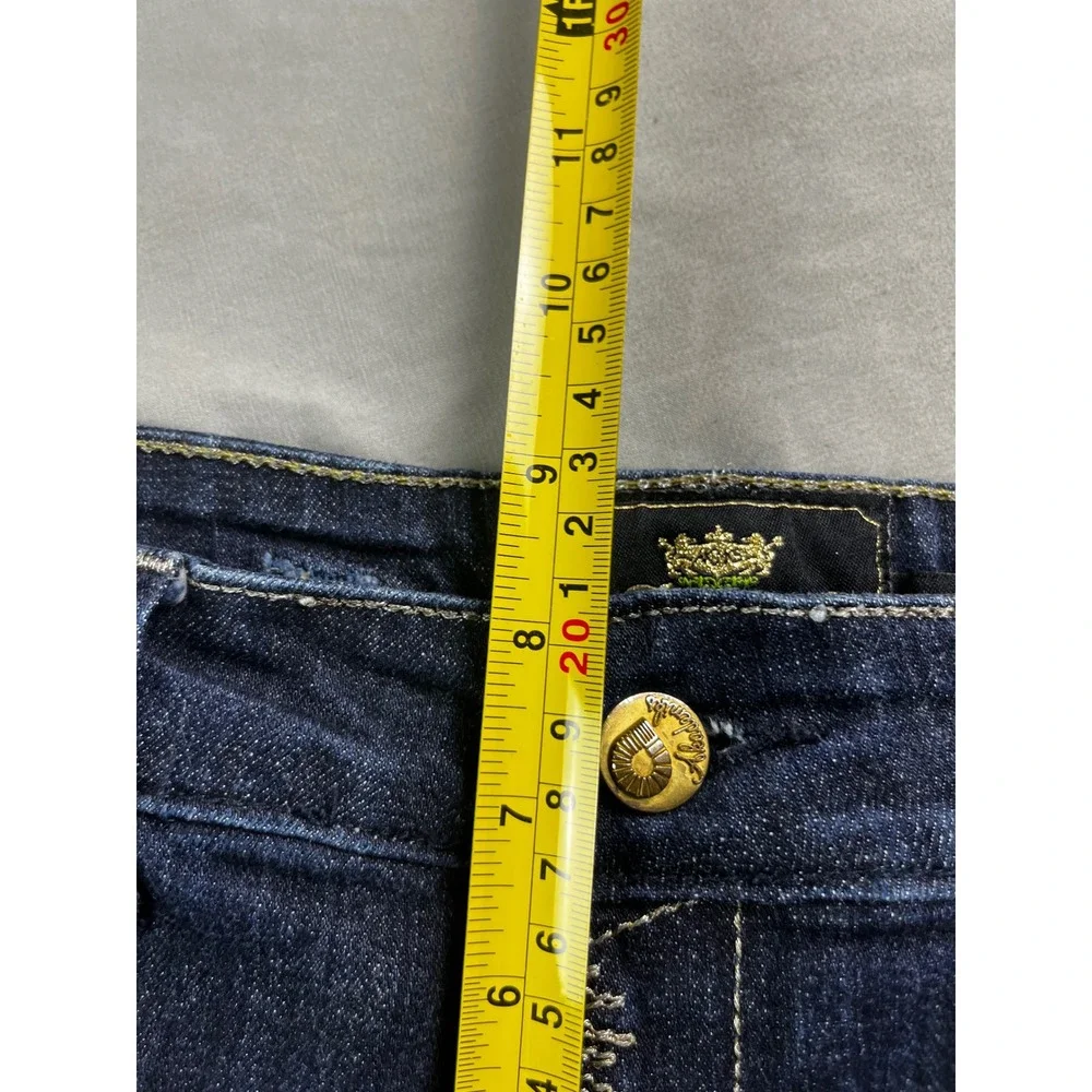 Akademiks AKDMKS Men's 32x34 Low Rise Moto Jeans Stitch Straight Leg Dark Wash